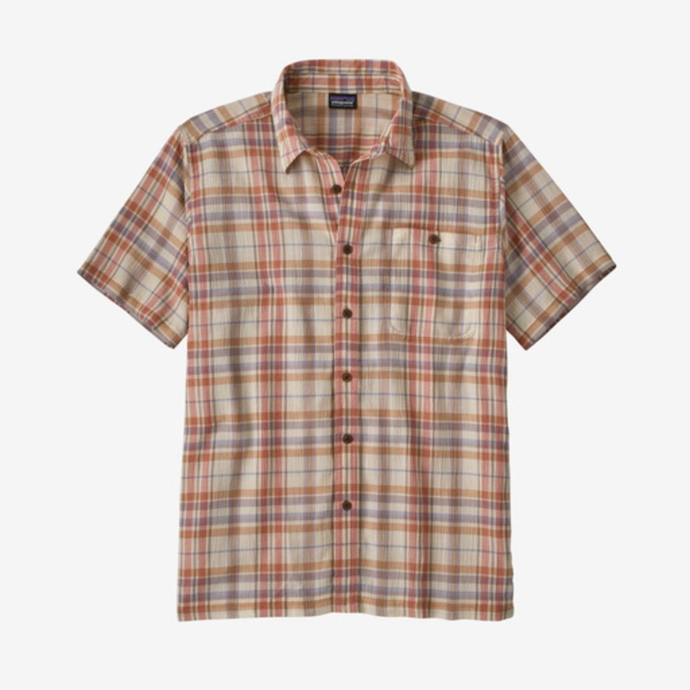 A/C Short Sleeve Shirt: Paint Plaid- Coral